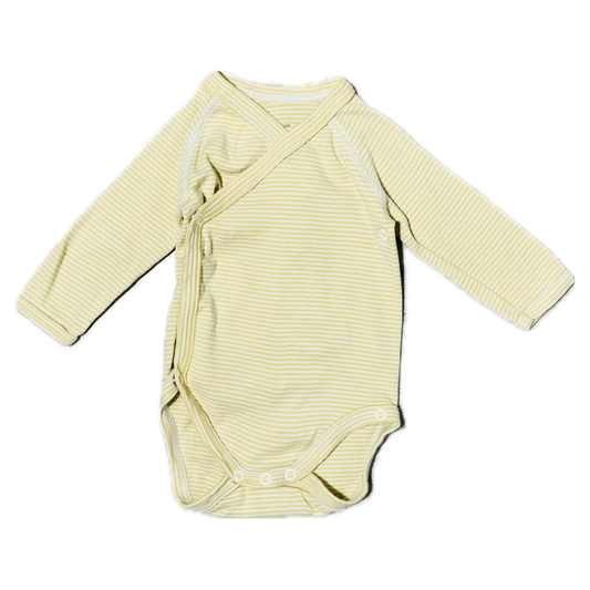 Body croisé rayé jaune et blanc 1 mois