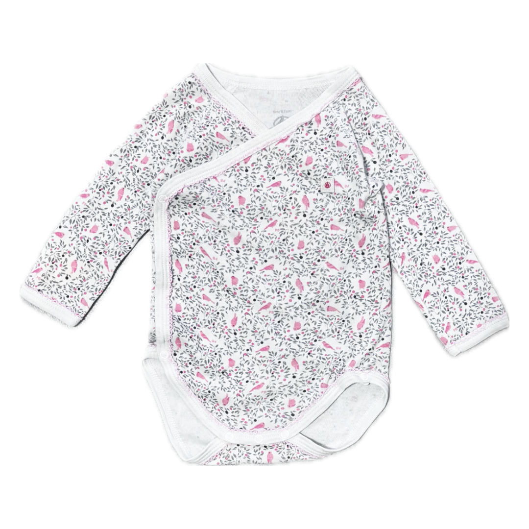 Body croisé fleurs et oiseaux 6 mois