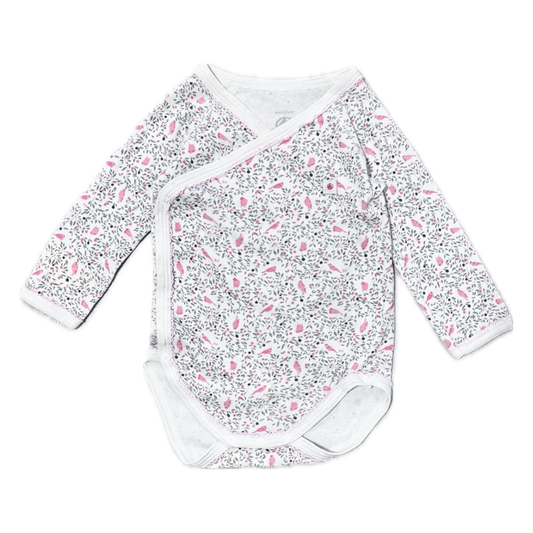 Body croisé fleurs et oiseaux 6 mois
