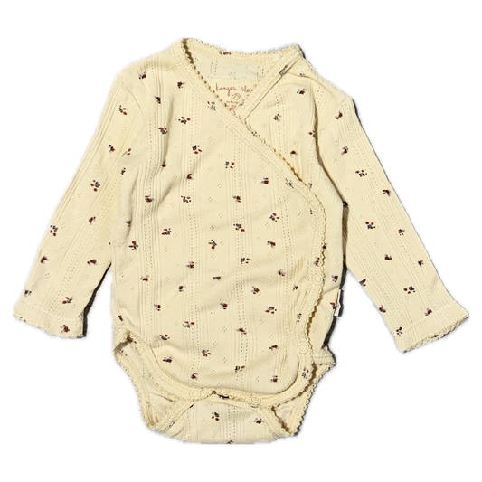 Body beige à fleurs 1 mois